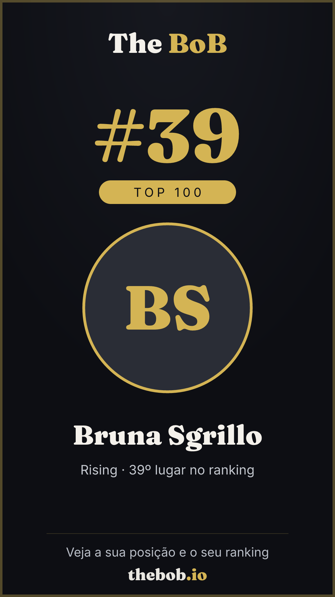 Selo The BoB · Bruna Sgrillo