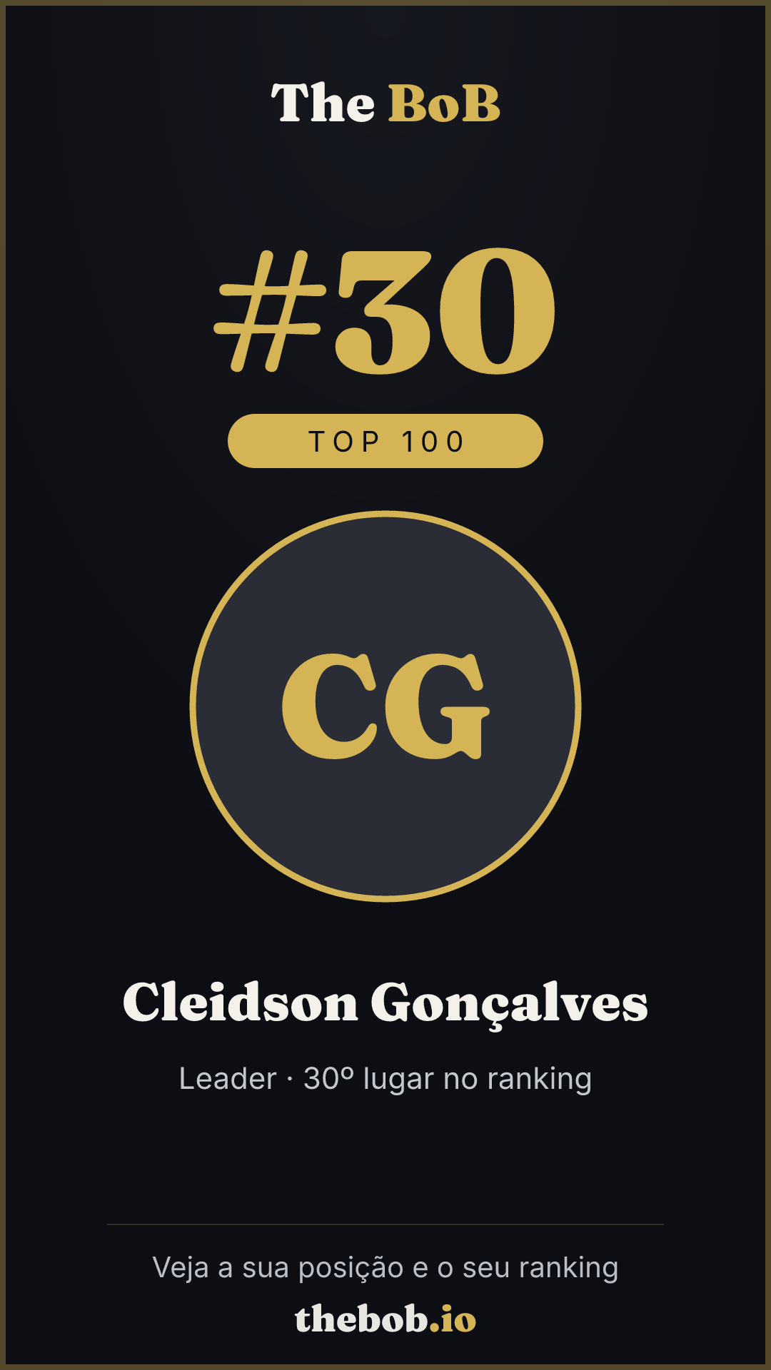 Selo The BoB · Cleidson Gonçalves