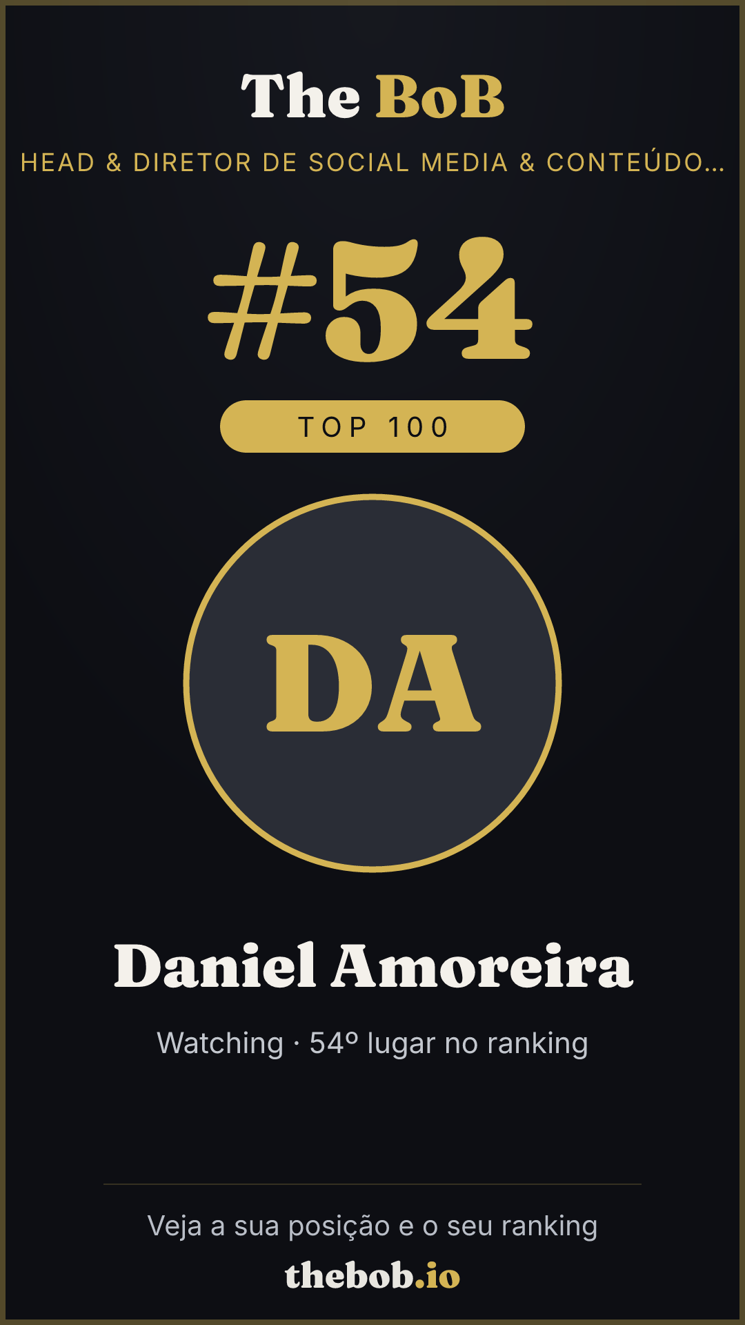 Selo The BoB · Daniel Amoreira