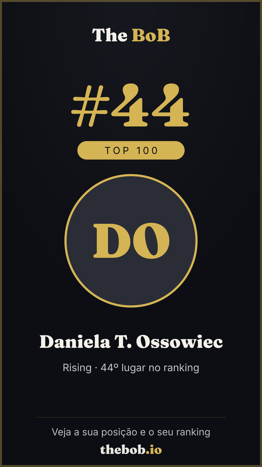 Selo The BoB · Daniela T. Ossowiec