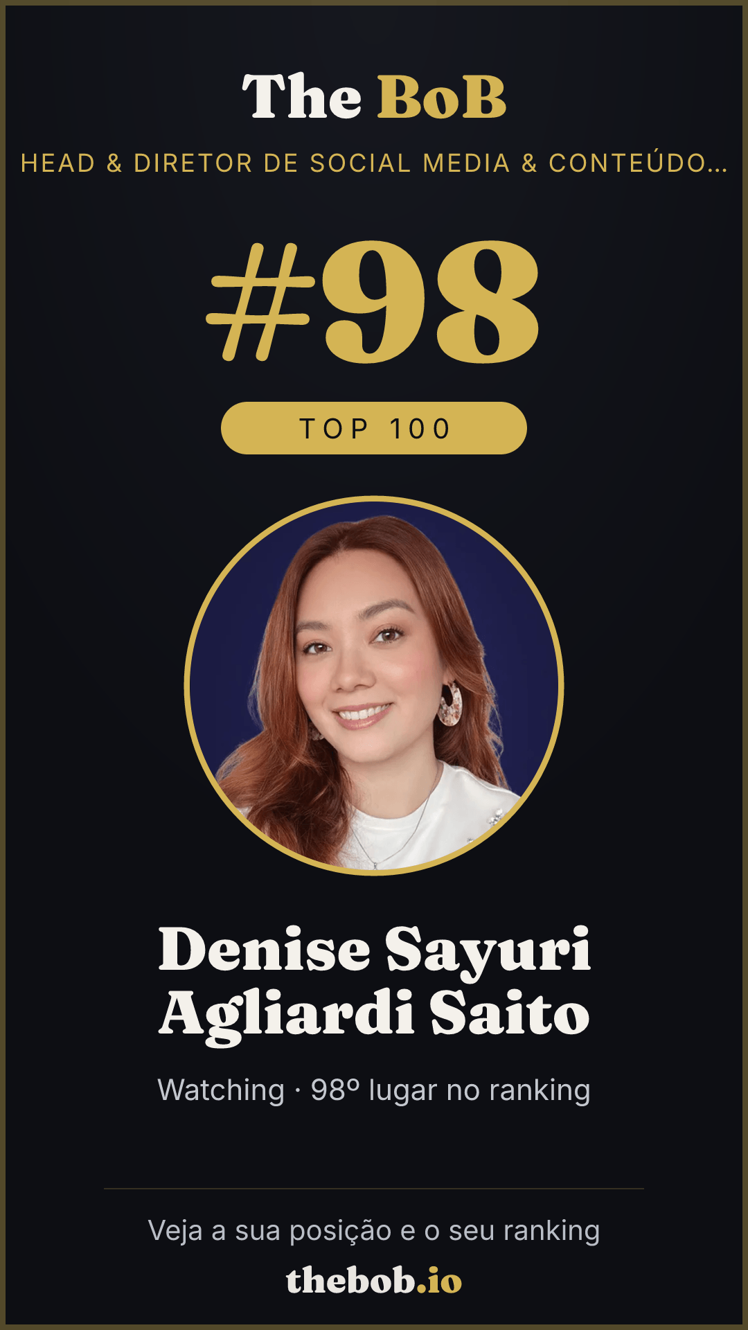 Selo The BoB · Denise Sayuri Agliardi Saito