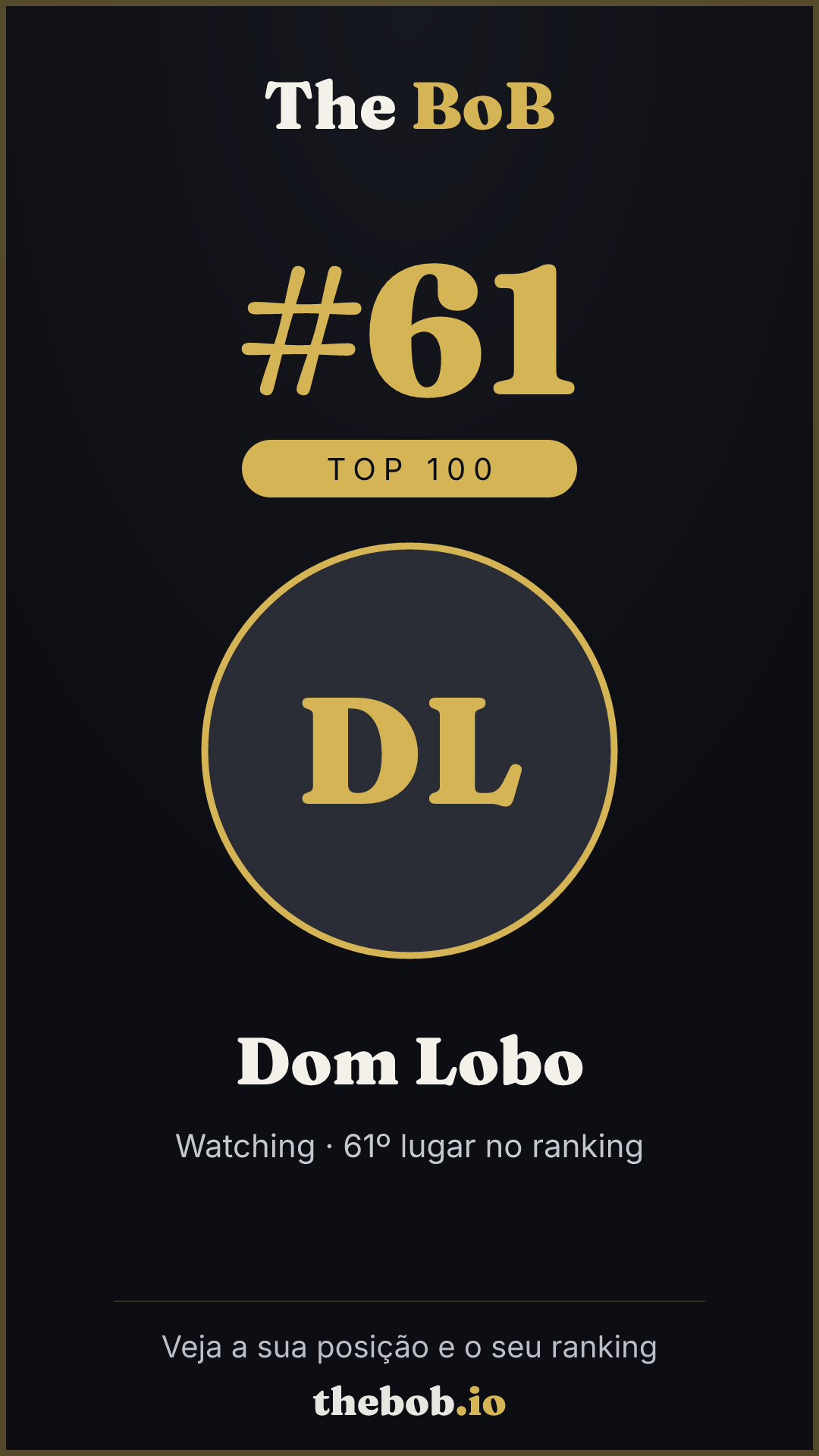 Selo The BoB · Dom Lobo