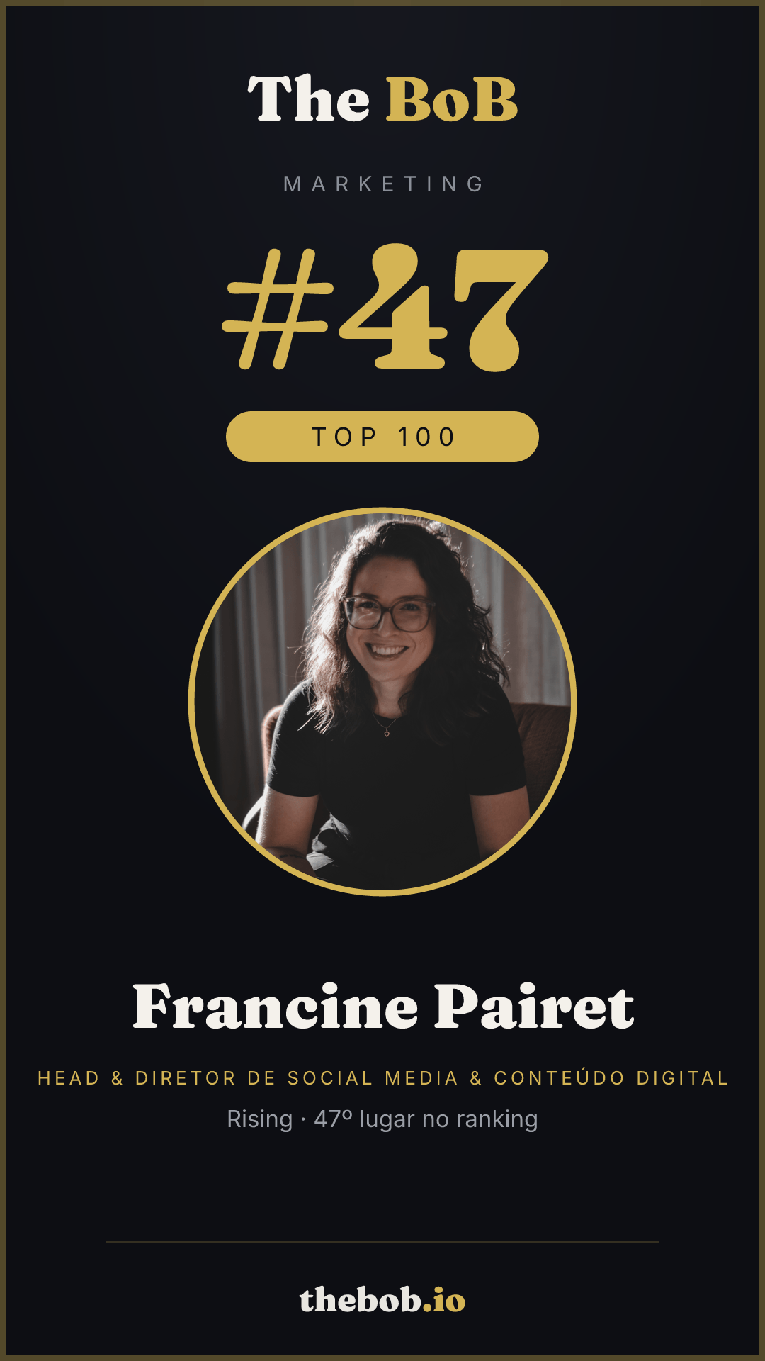 Selo The BoB · Francine Pairet