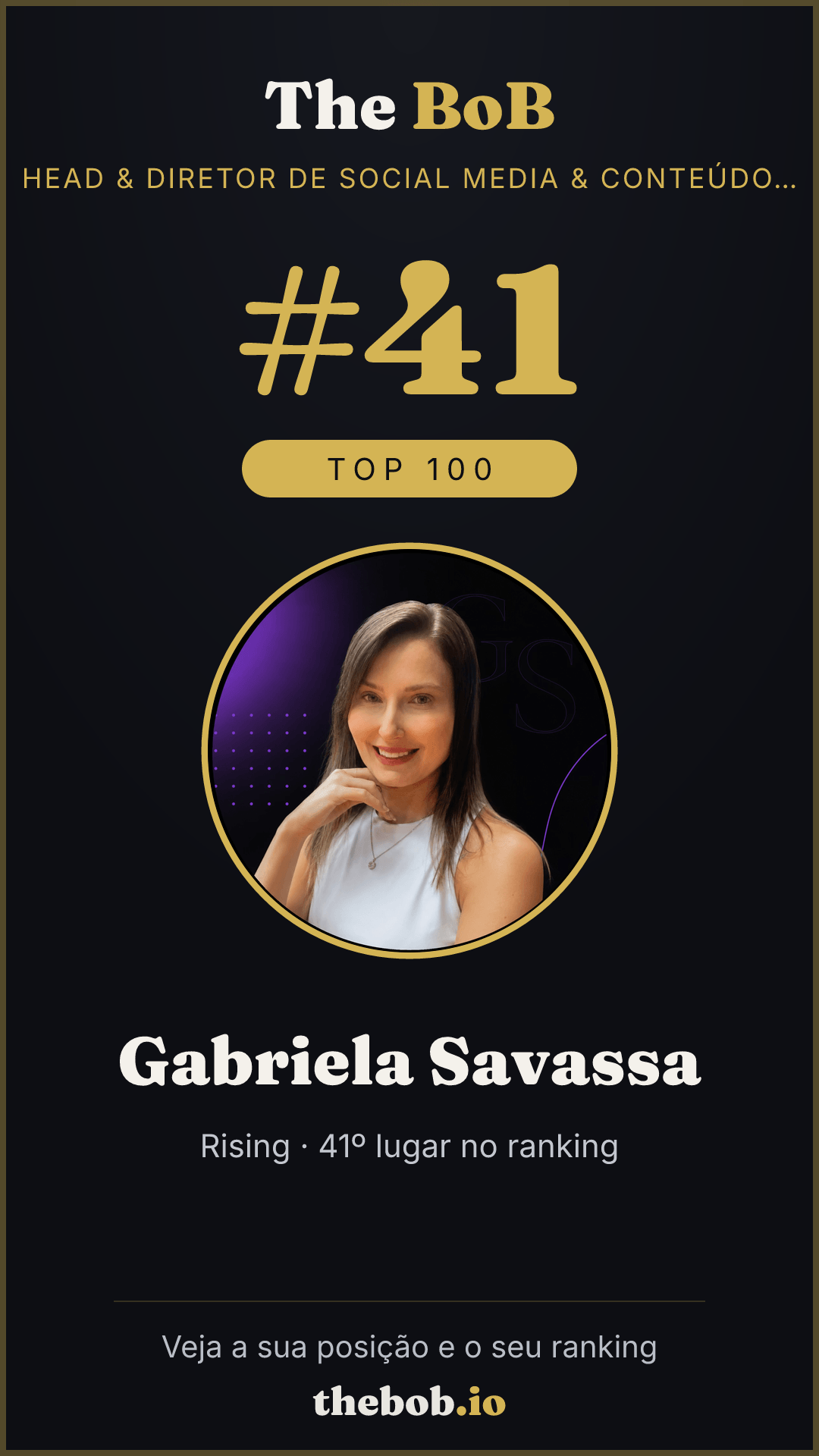 Selo The BoB · Gabriela Savassa