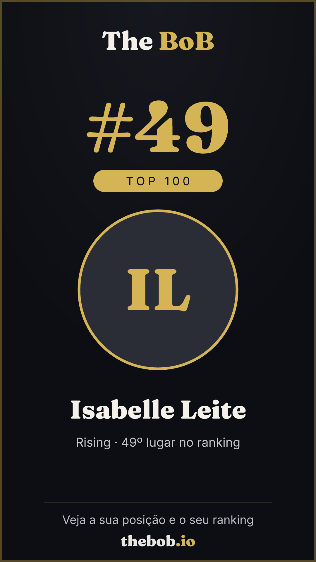 Selo The BoB · Isabelle Leite