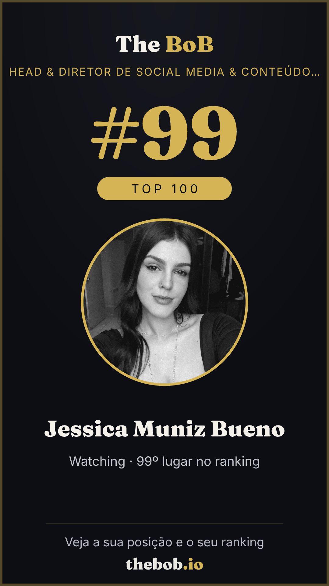 Selo The BoB · Jessica Muniz Bueno