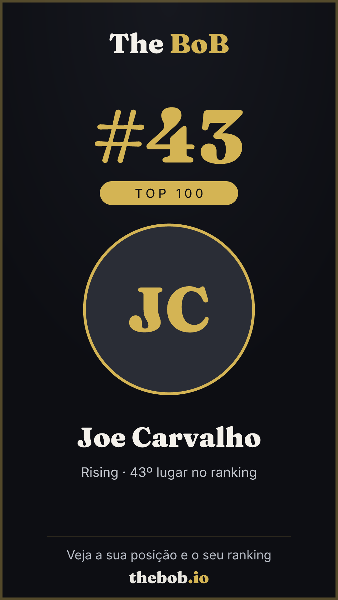 Selo The BoB · Joe Carvalho