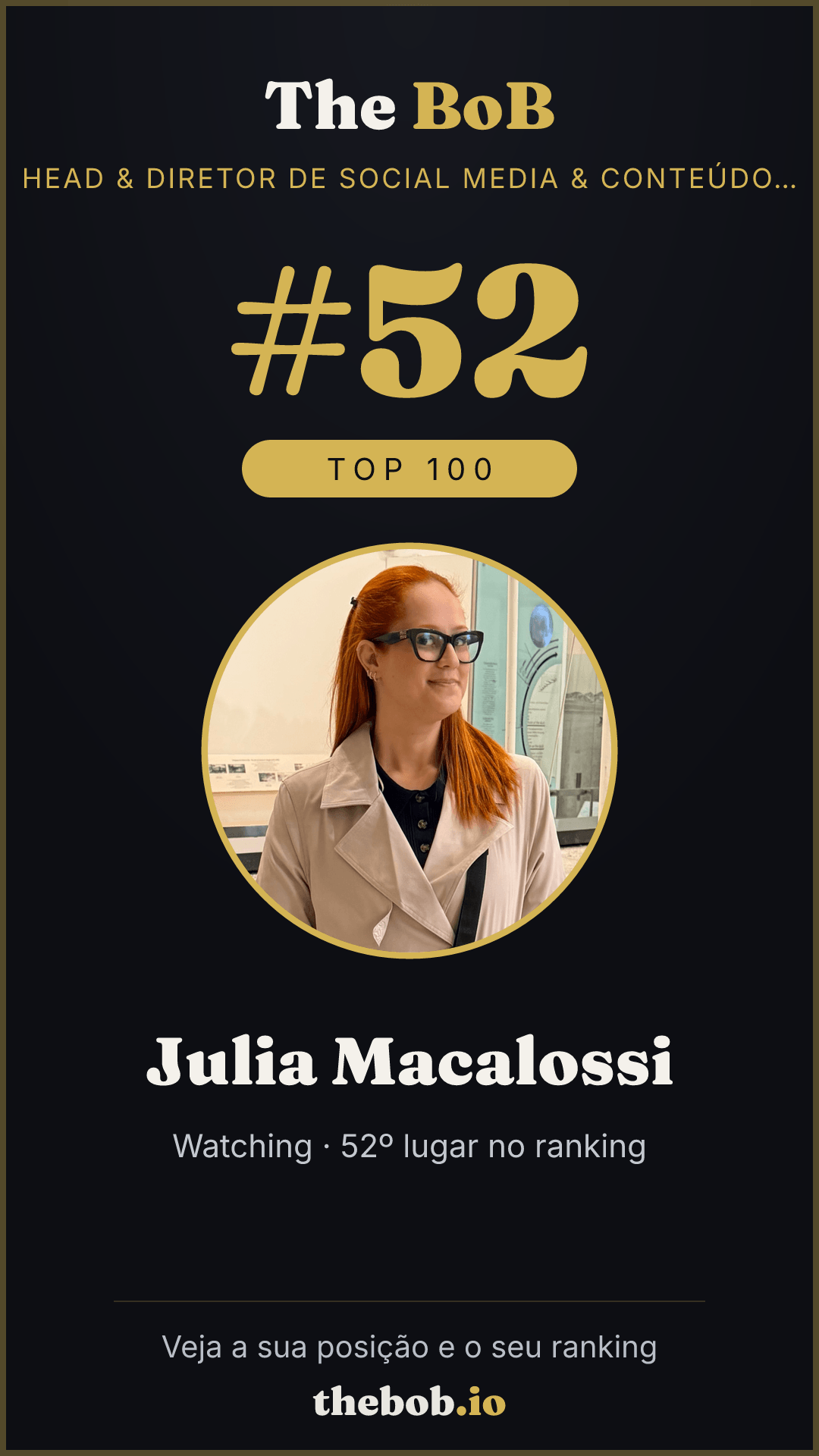 Selo The BoB · Julia Macalossi