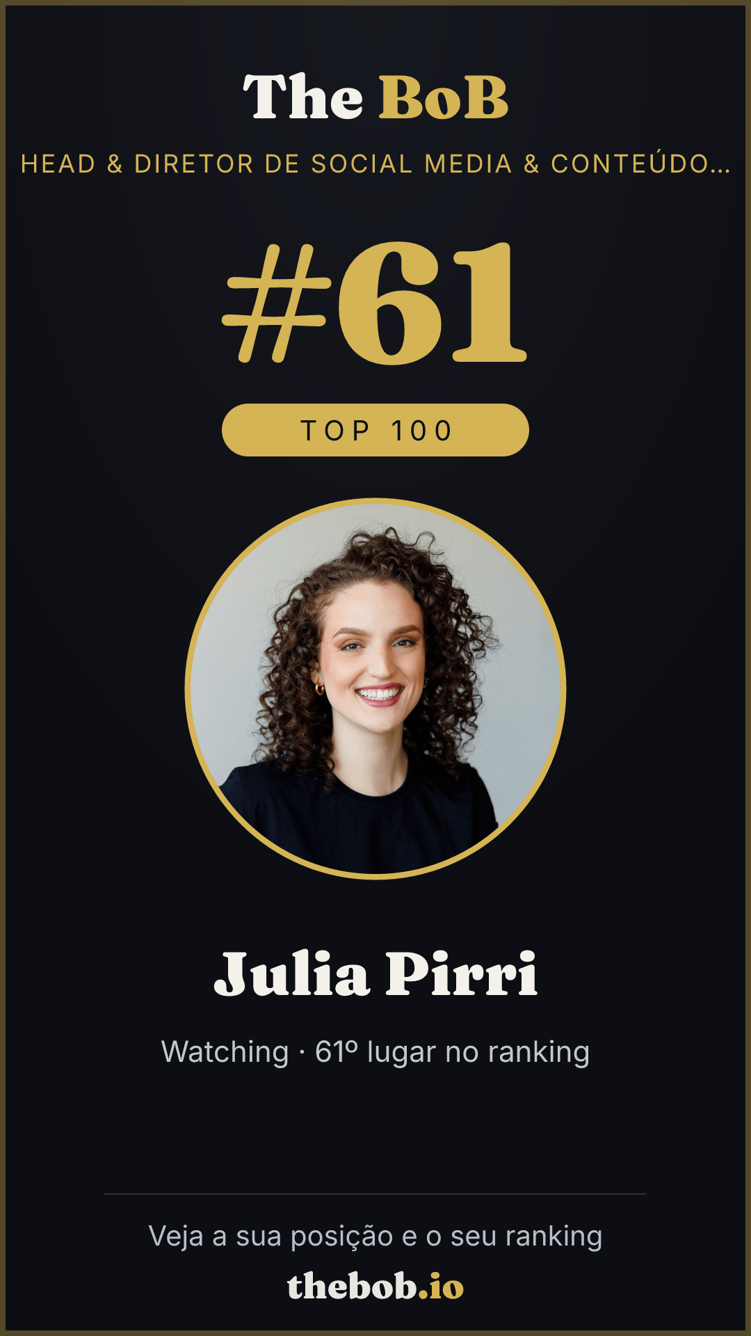 Selo The BoB · Julia Pirri