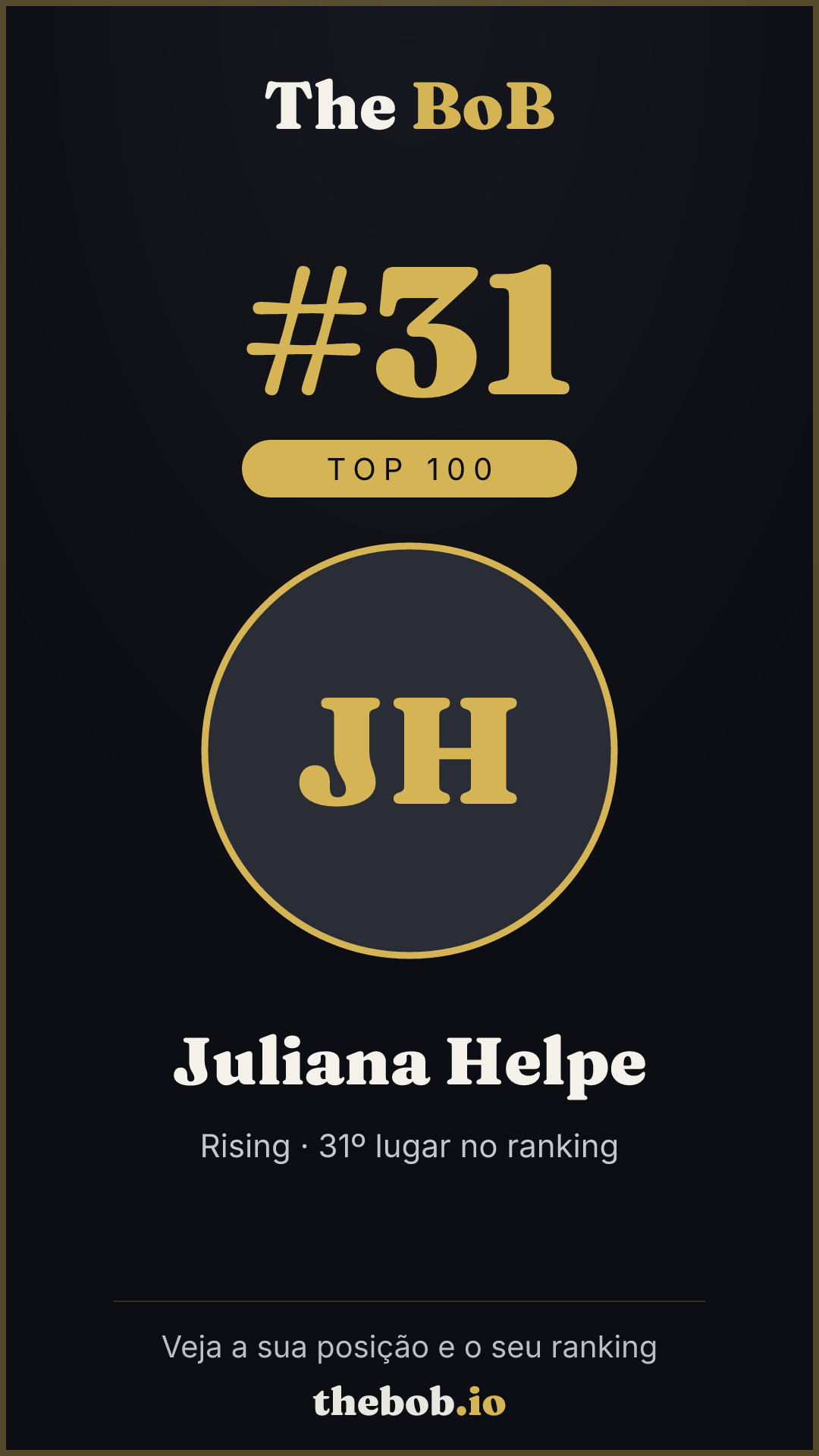 Selo The BoB · Juliana Helpe