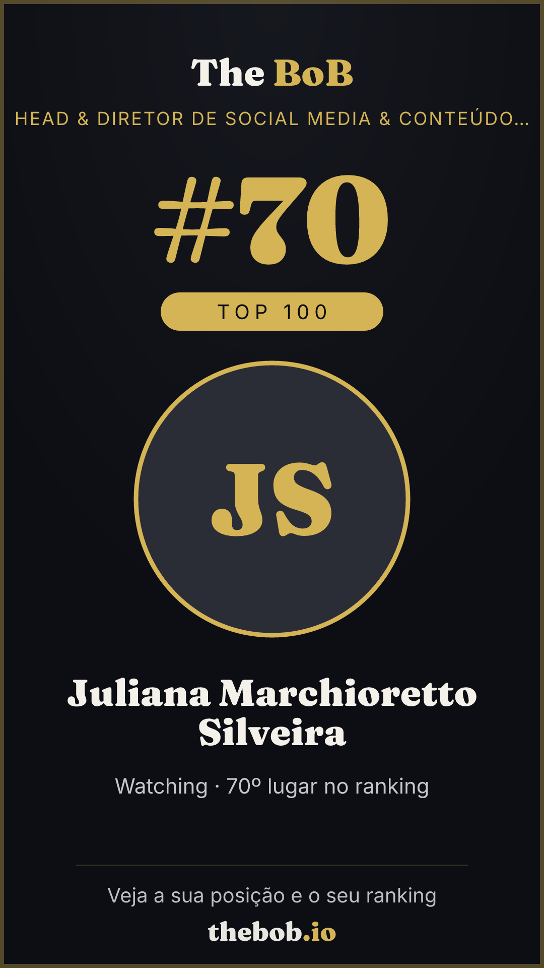 Selo The BoB · Juliana Marchioretto Silveira