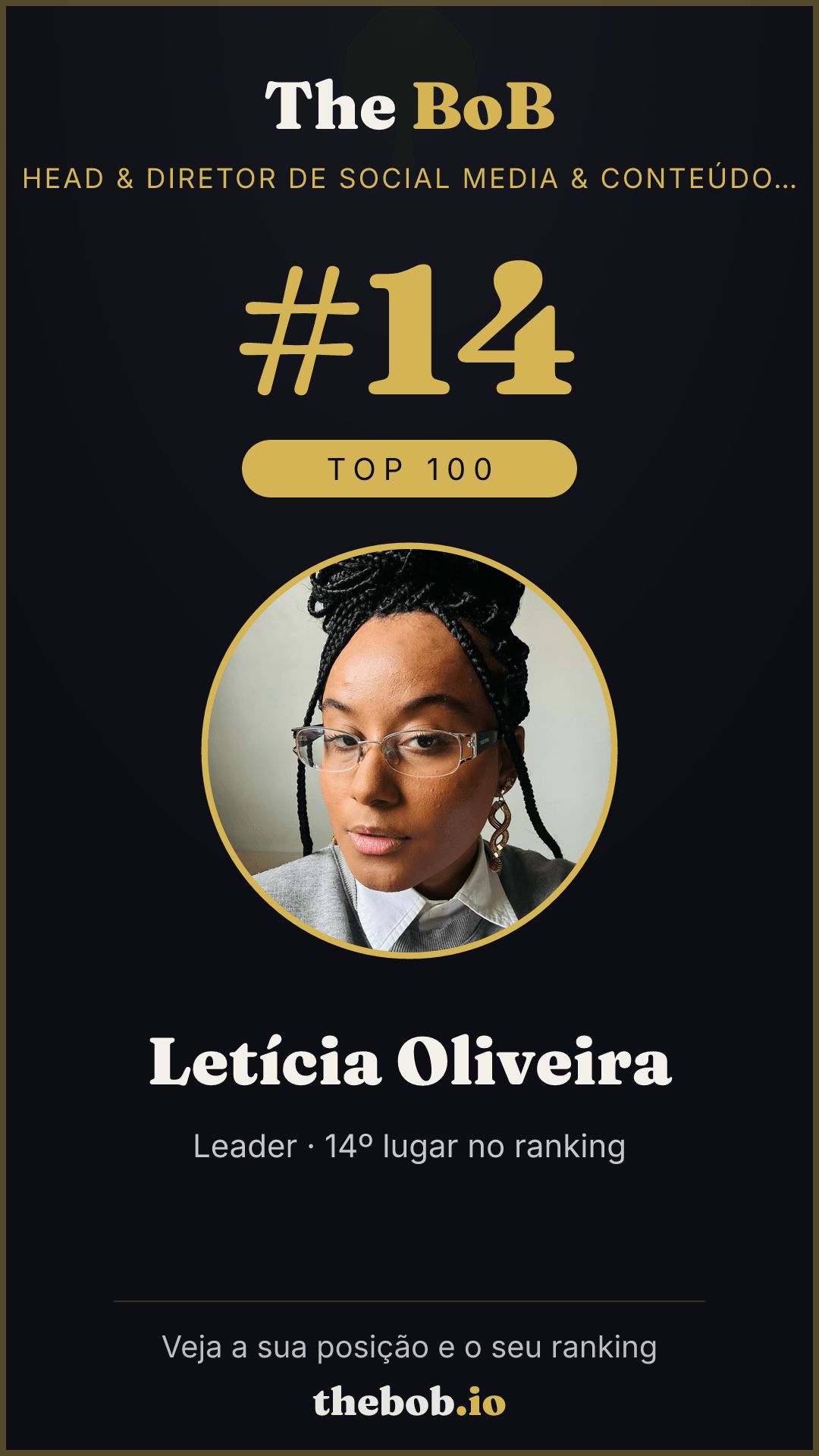 Selo The BoB · Letícia Oliveira