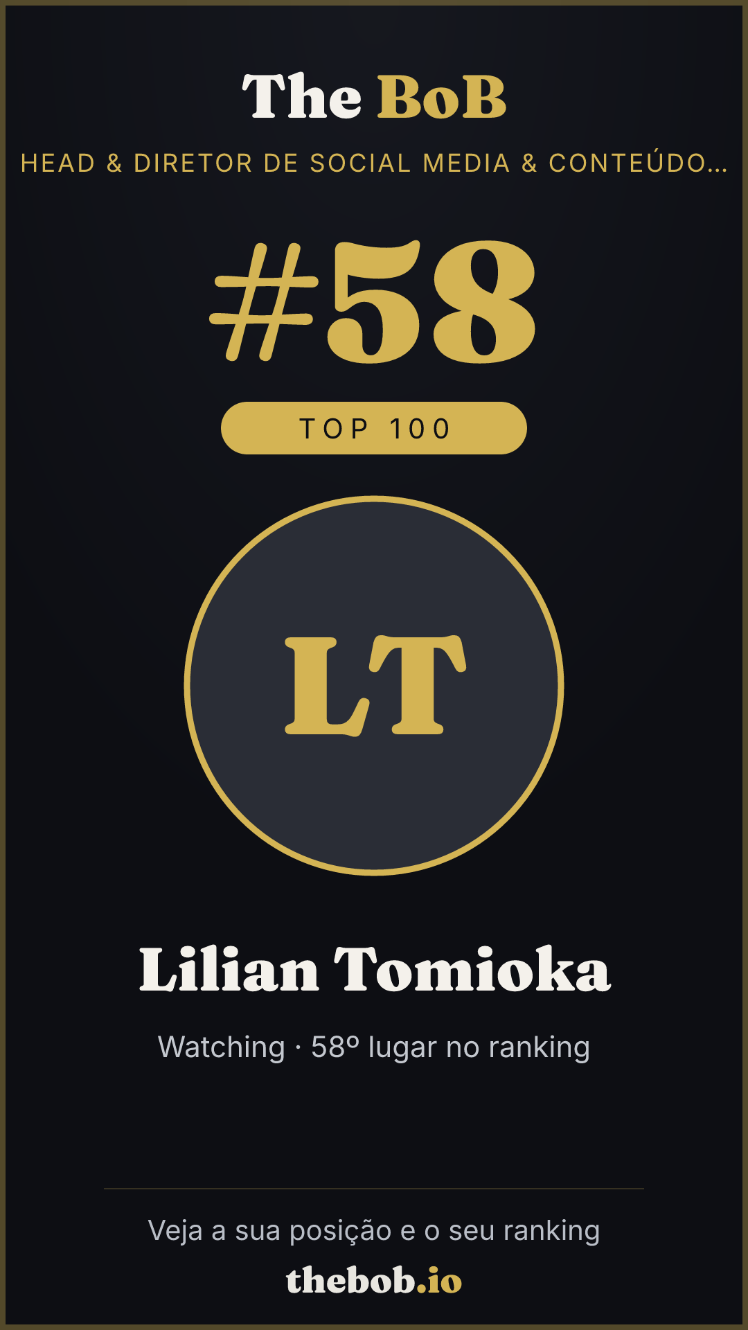 Selo The BoB · Lilian Tomioka