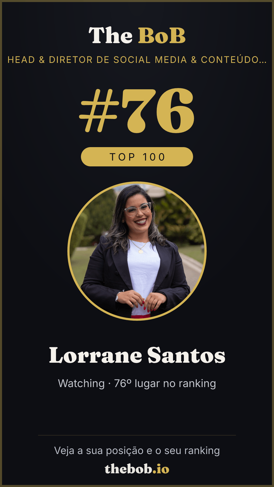 Selo The BoB · Lorrane Santos