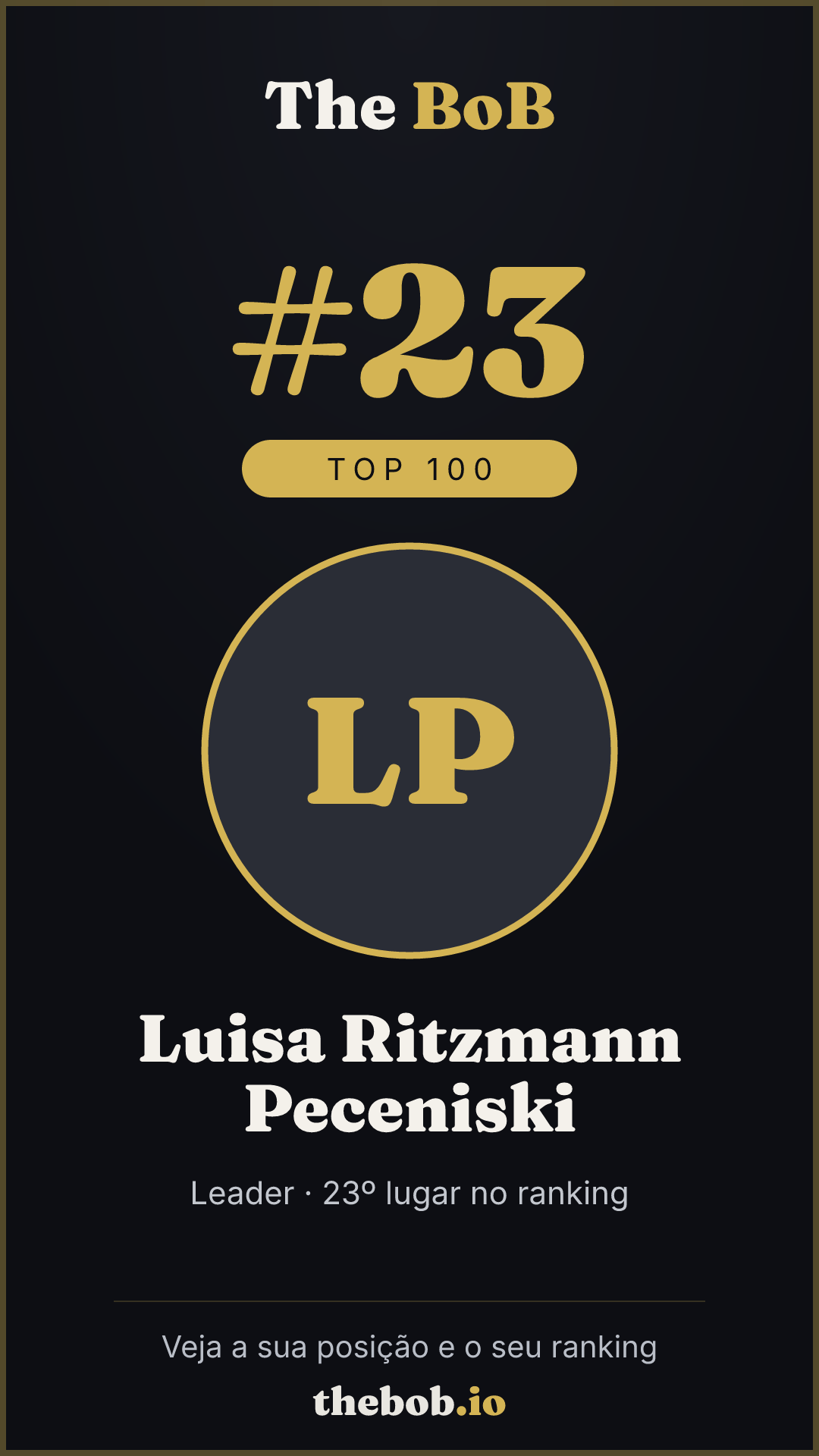 Selo The BoB · Luisa Ritzmann Peceniski