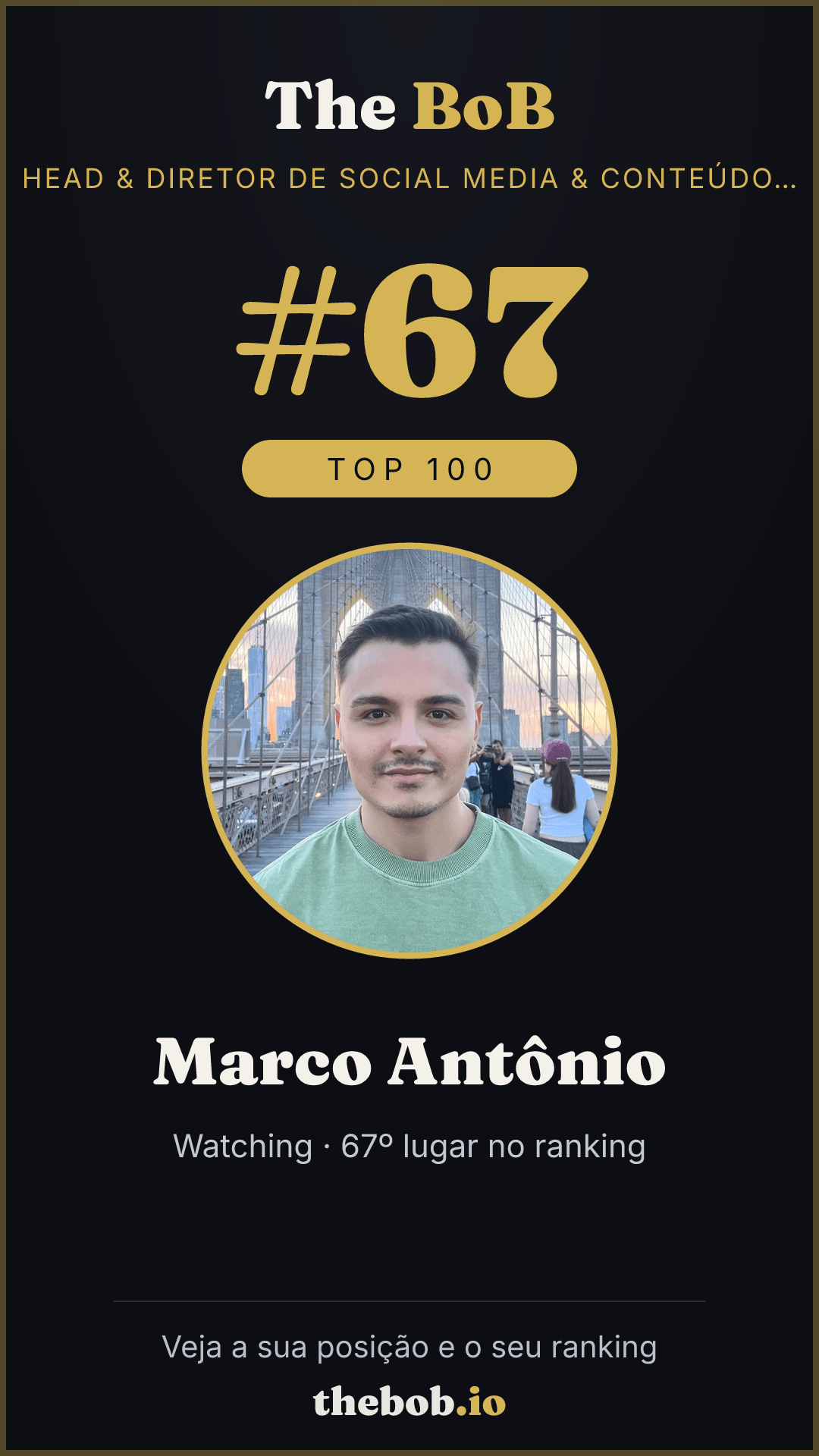 Selo The BoB · Marco Antônio