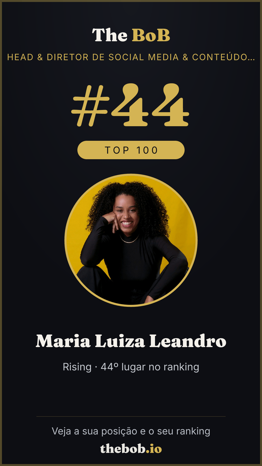 Selo The BoB · Maria Luiza Leandro