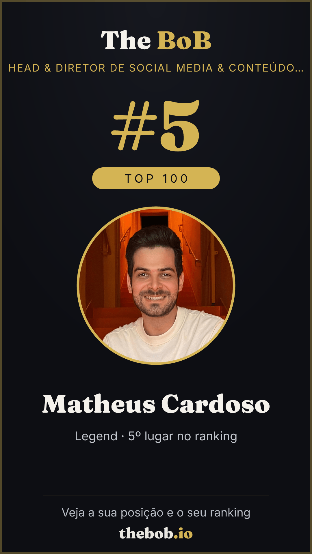 Selo The BoB · Matheus Cardoso