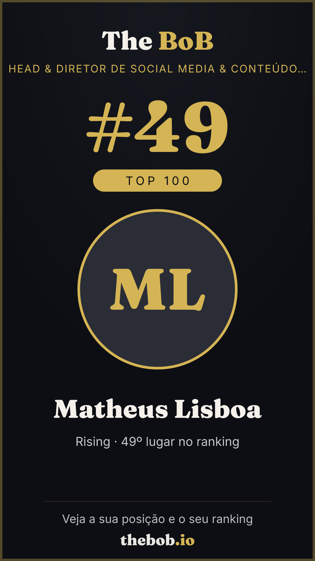 Selo The BoB · Matheus Lisboa