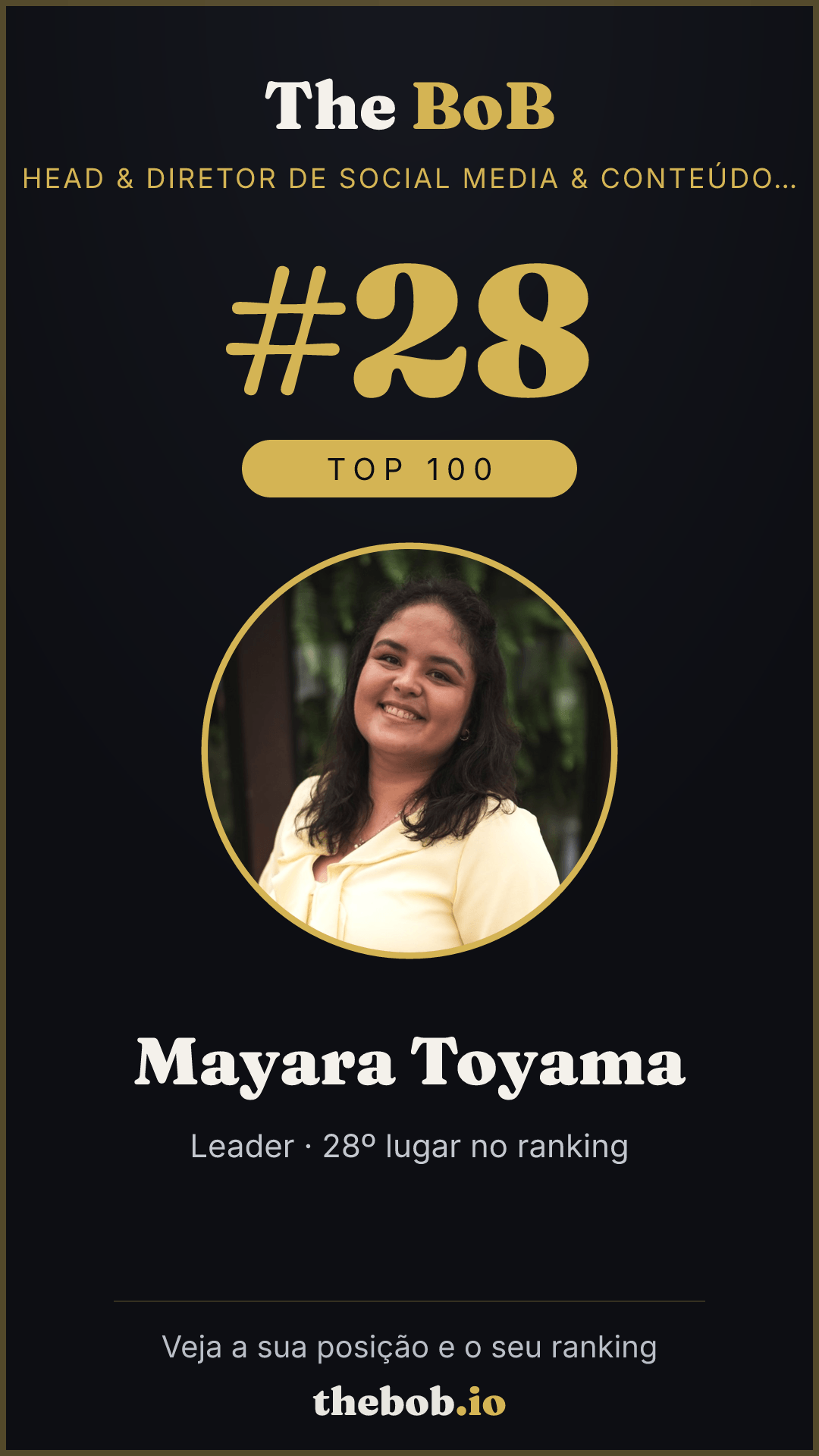 Selo The BoB · Mayara Toyama