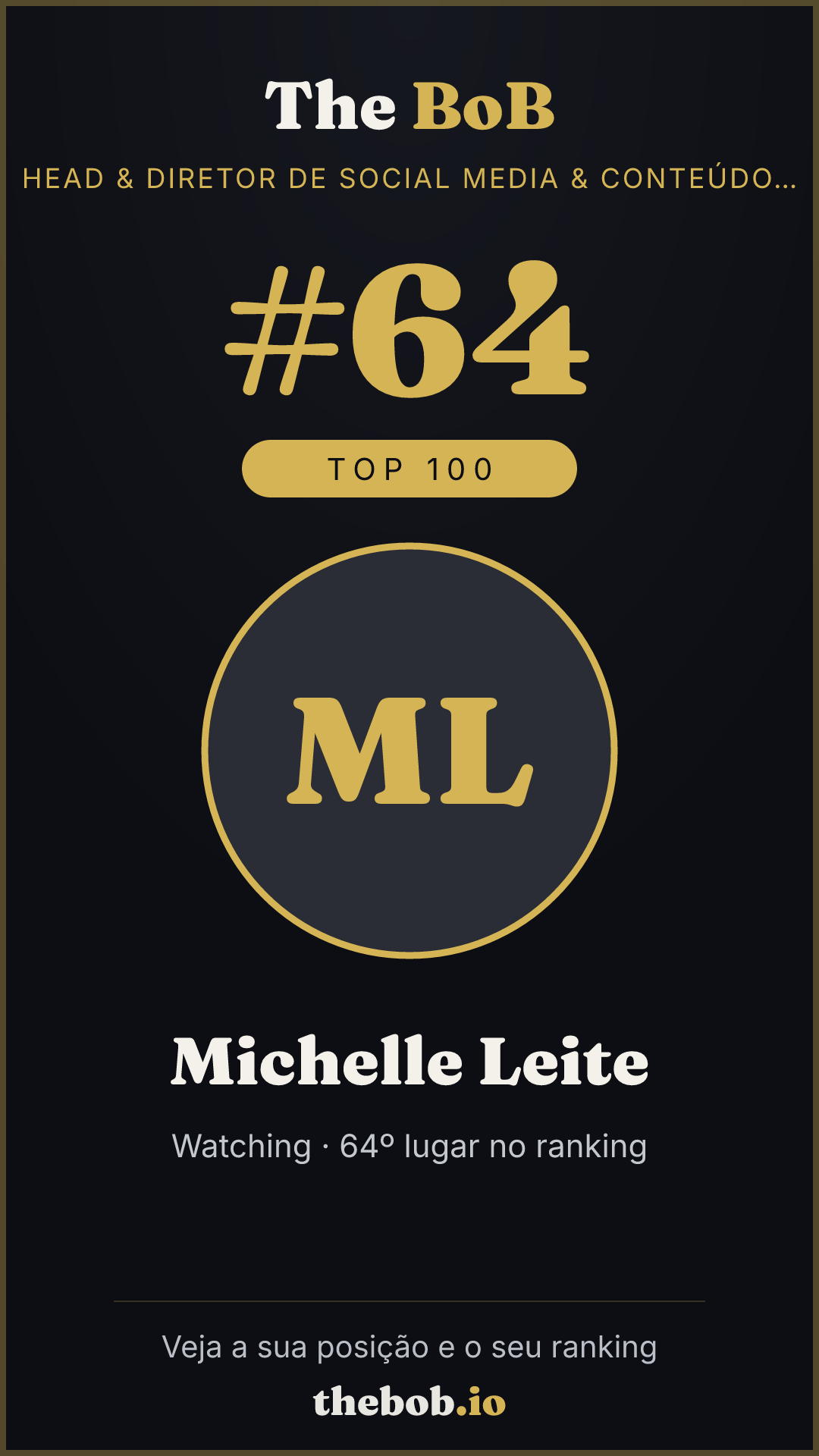 Selo The BoB · Michelle Leite