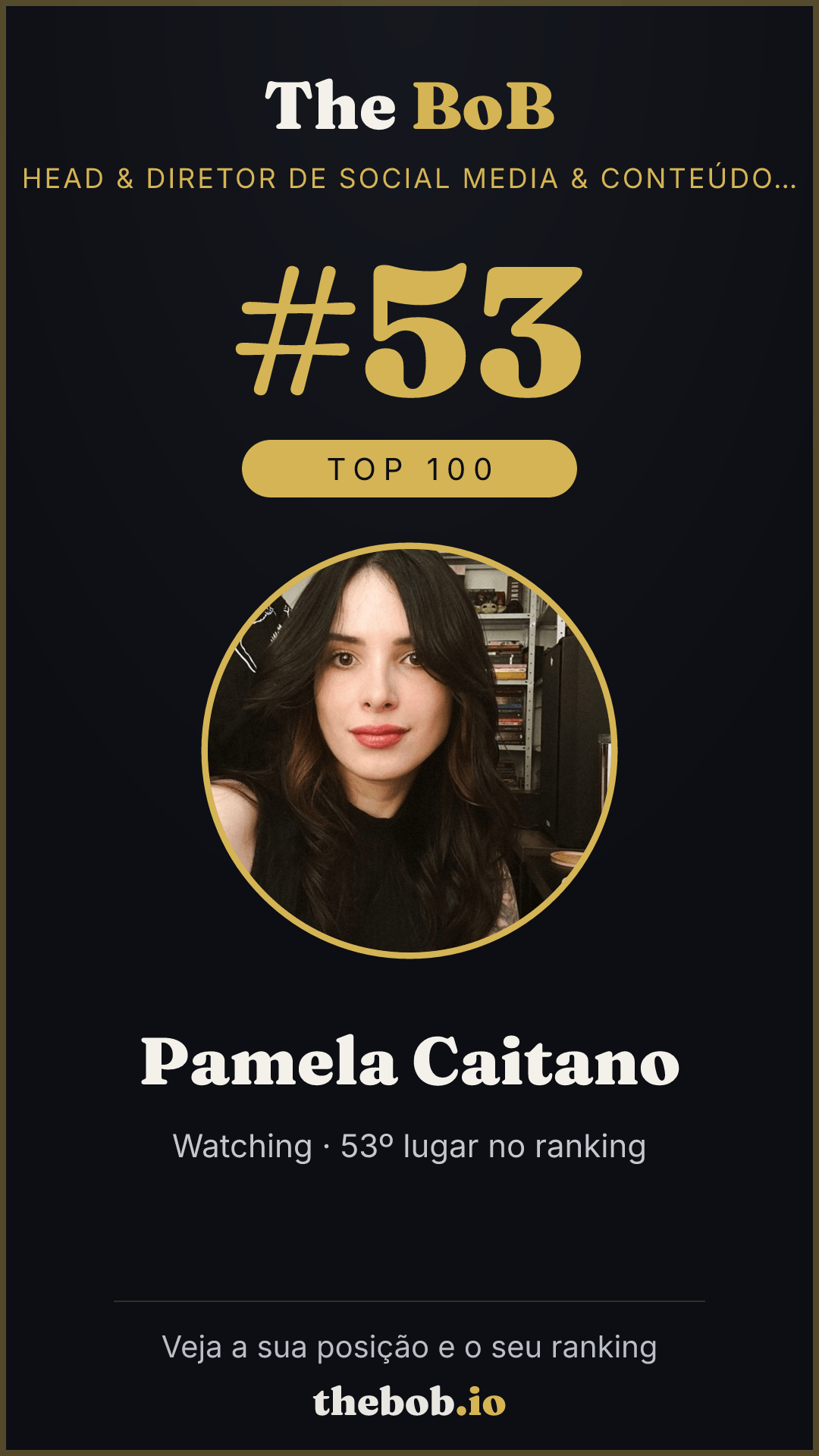 Selo The BoB · Pamela Caitano