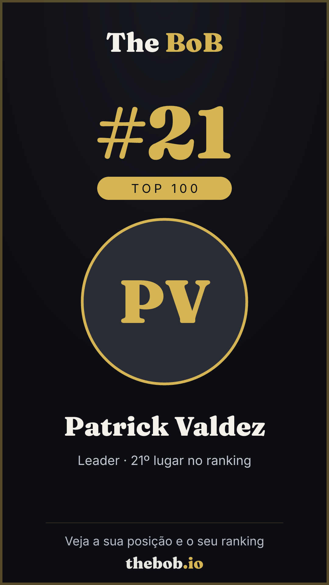 Selo The BoB · Patrick Valdez