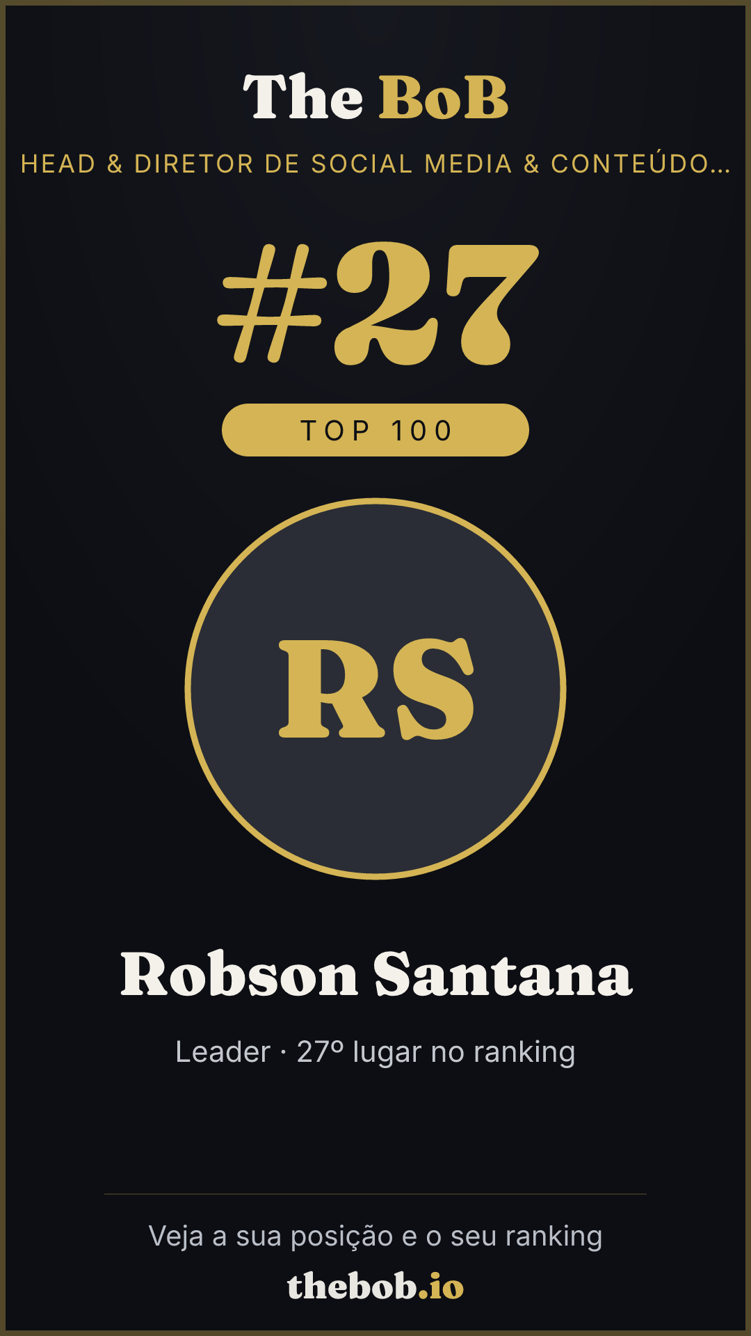Selo The BoB · Robson Santana