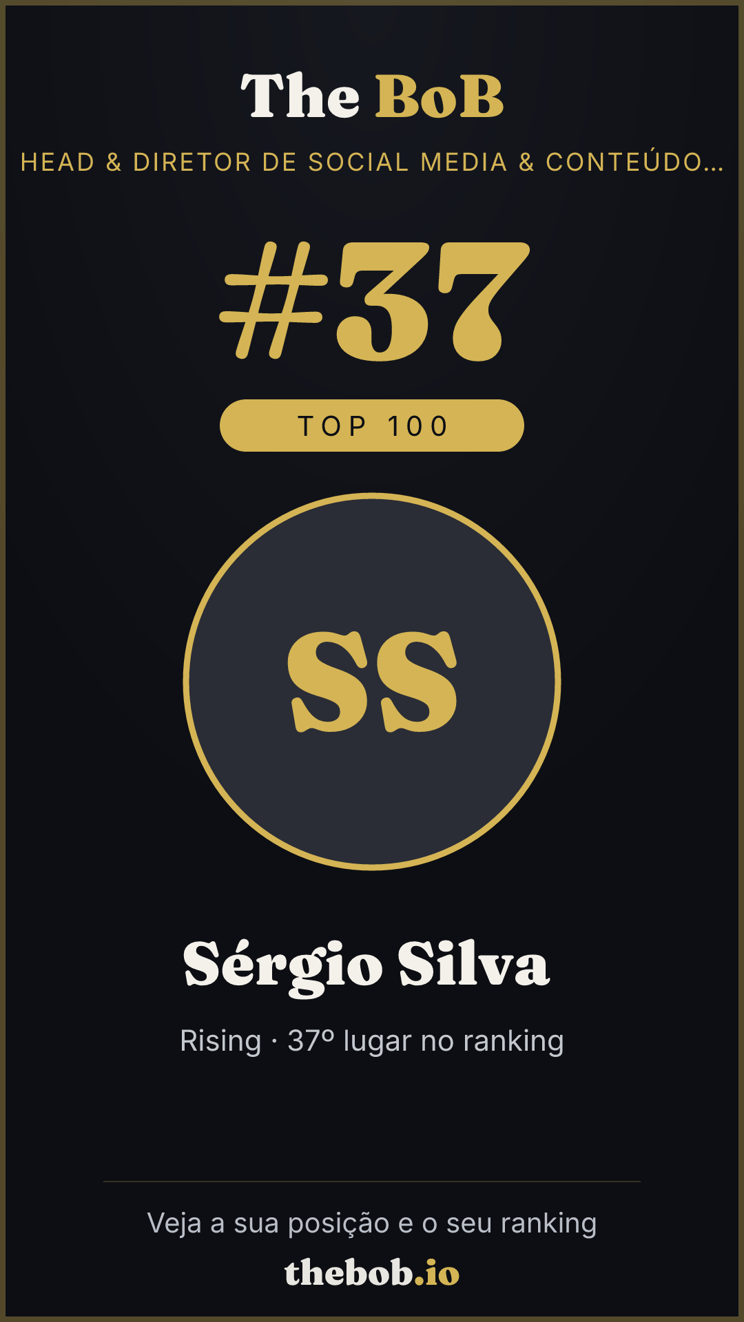 Selo The BoB · Sérgio Silva ️‍