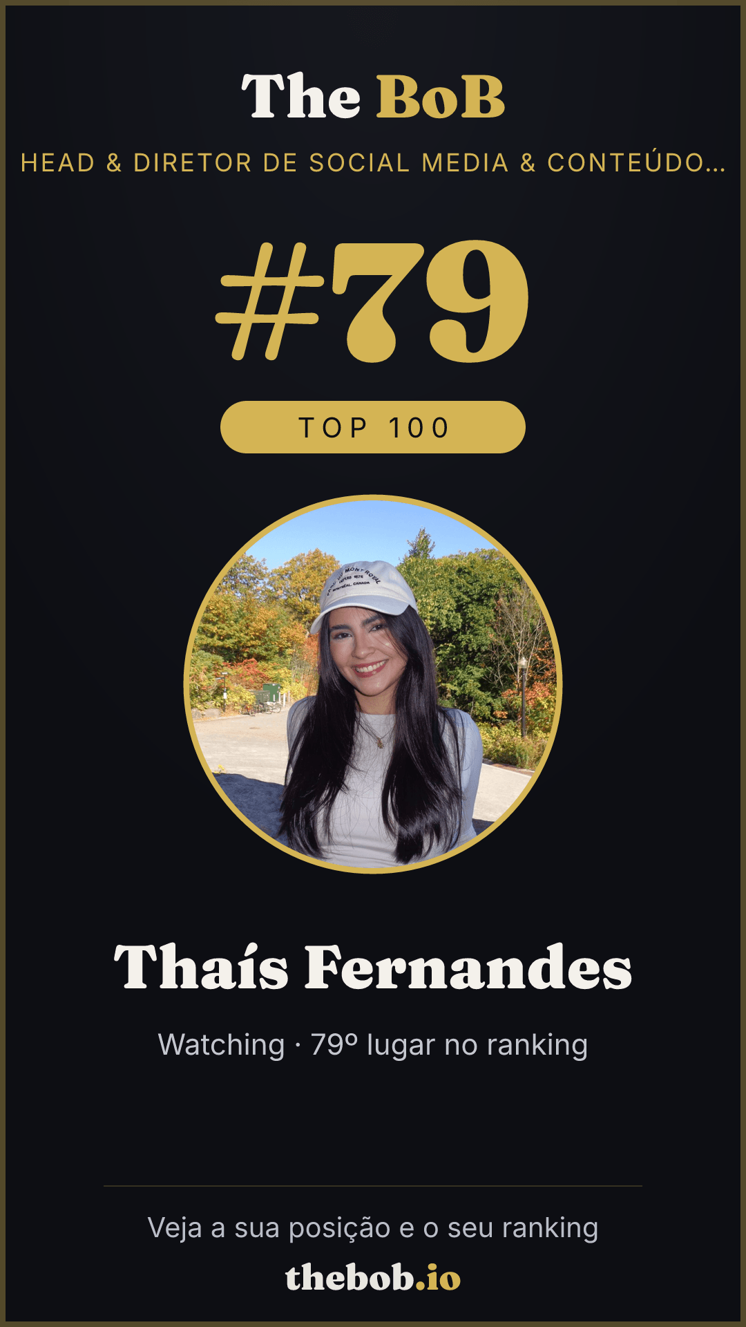 Selo The BoB · Thaís Fernandes