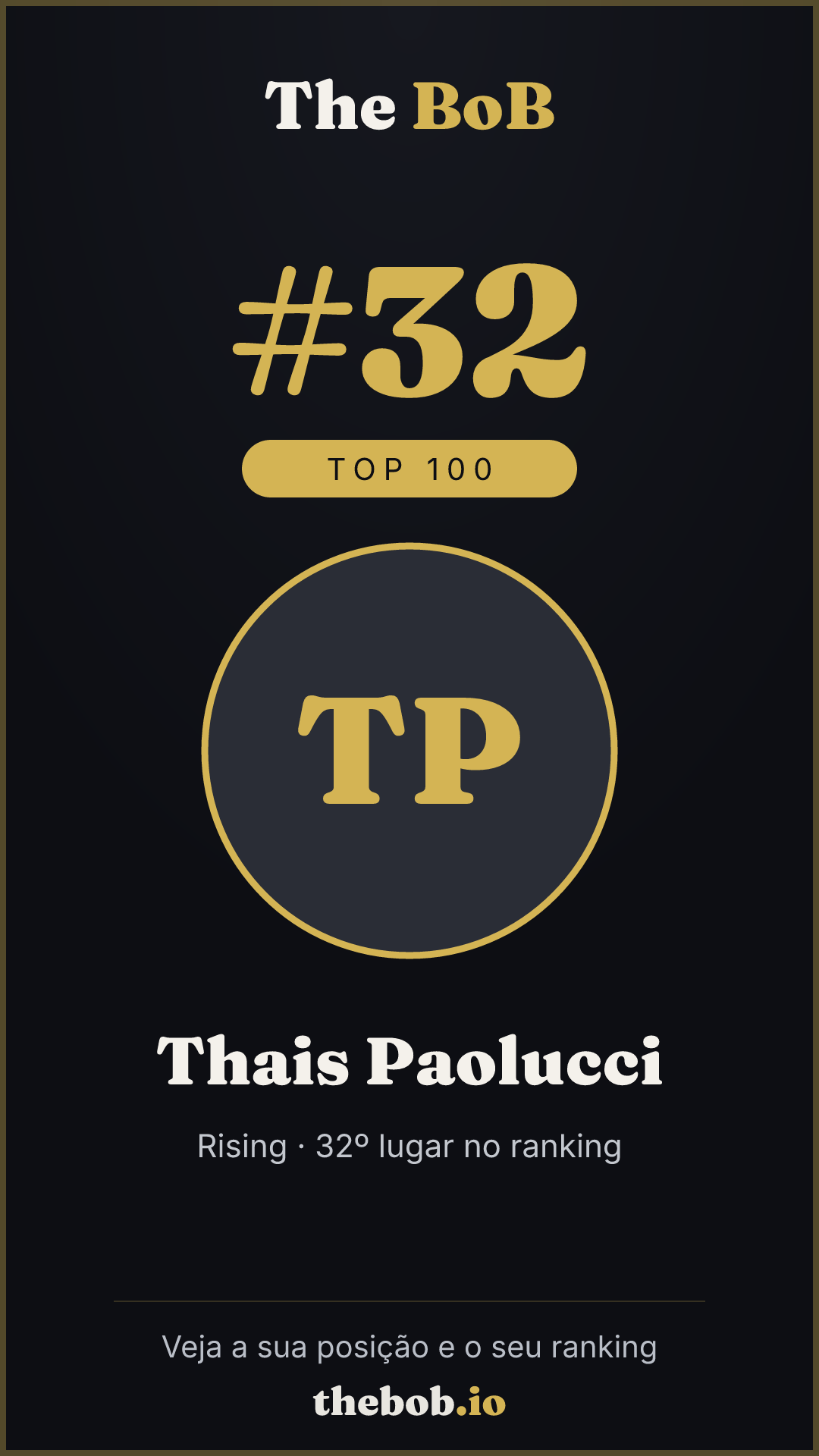 Selo The BoB · Thais Paolucci