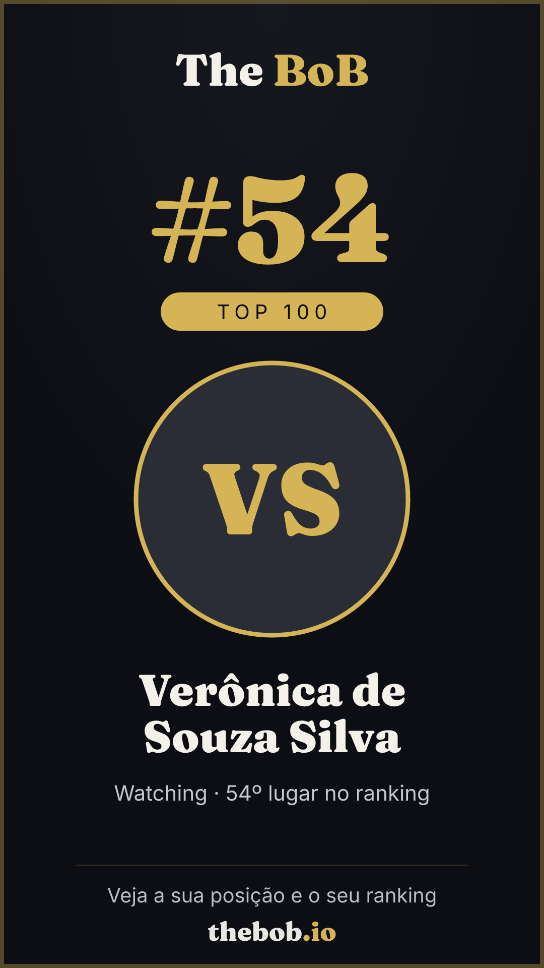Selo The BoB · Verônica de Souza Silva
